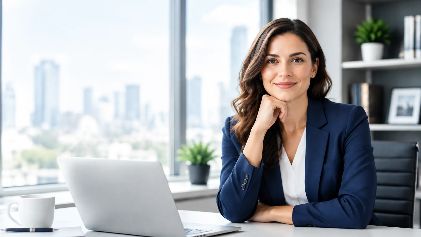 Insurance advisor in a bright, modern office
